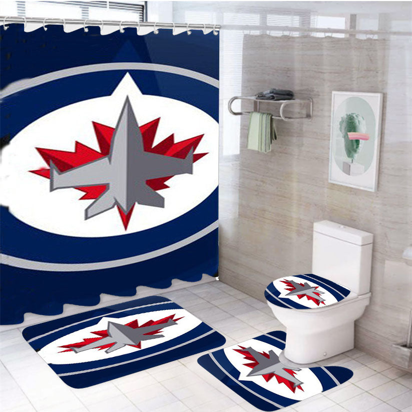 Winnipeg Jets Nhl Sport 4Pcs Bathroom Set Shower Curtain