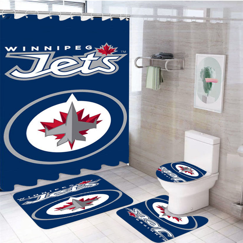 Winnipeg Jets Poster 4Pcs Bathroom Set Shower Curtain