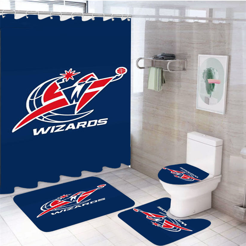 Wizards 4Pcs Bathroom Set Shower Curtain