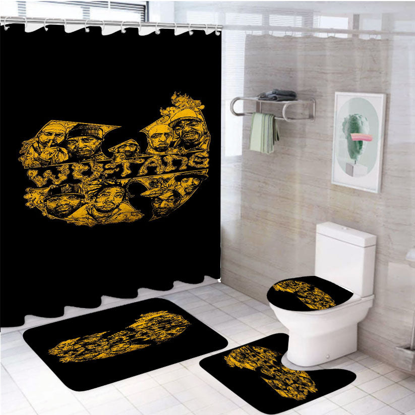 Wu Tang Clan Art Poster 4Pcs Bathroom Set Shower Curtain