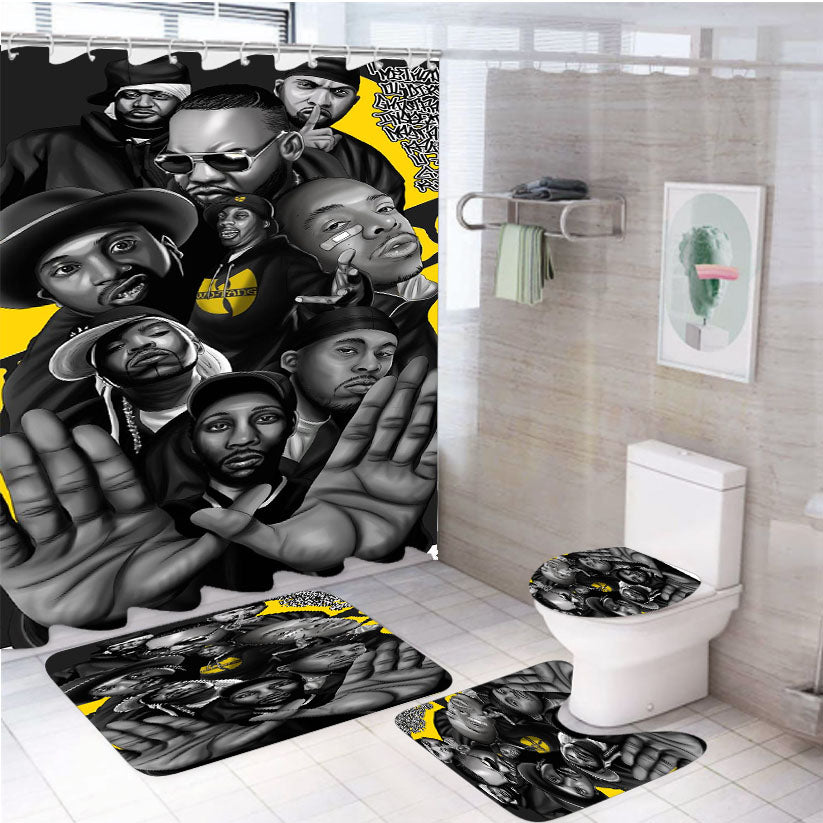 Wu Tang Clan Fanart 4Pcs Bathroom Set Shower Curtain