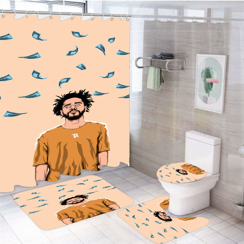 Yeezy Dollar 4Pcs Bathroom Set Shower Curtain
