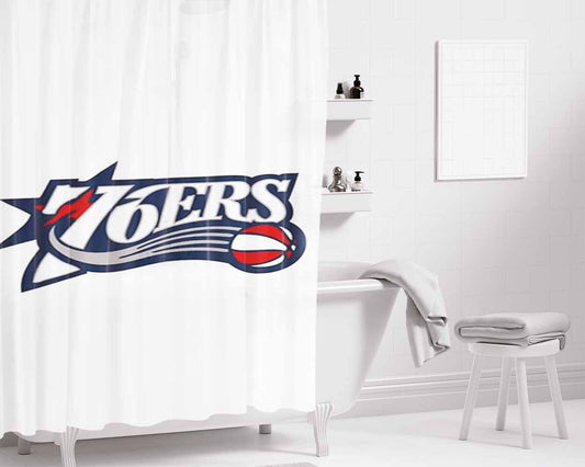 76Ers Gold Bathroom Shower Curtain Fabric Waterproof | 66 X 72 Inch