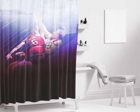 76Ers Logo Ball Back Bathroom Shower Curtain Fabric Waterproof | 66 X 72 Inch