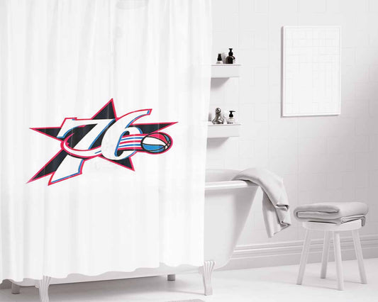 76Ers Old Logo Bathroom Shower Curtain Fabric Waterproof | 66 X 72 Inch