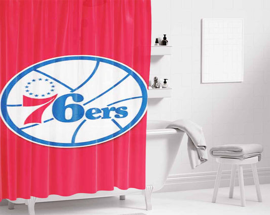76Ers Partial Primary Bathroom Shower Curtain Fabric Waterproof | 66 X 72 Inch