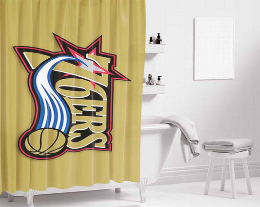 76Ers Phila Bathroom Shower Curtain Fabric Waterproof | 66 X 72 Inch