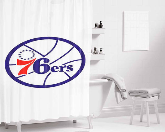 76Ers Red Bathroom Shower Curtain Fabric Waterproof | 66 X 72 Inch