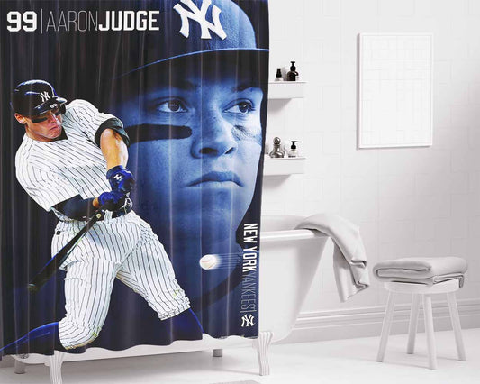 Aaron Judge 99 Yankees Bathroom Shower Curtain Fabric Waterproof | 66 X 72 Inch