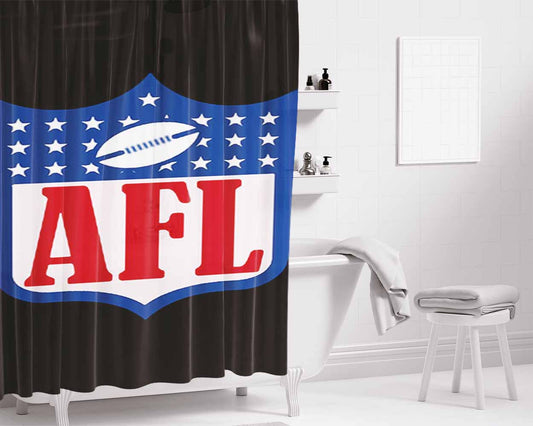 Afl Black Bathroom Shower Curtain Fabric Waterproof | 66 X 72 Inch