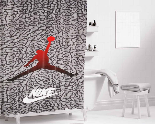 Air Jordan Elephant 1 Bathroom Shower Curtain Fabric Waterproof | 66 X 72 Inch