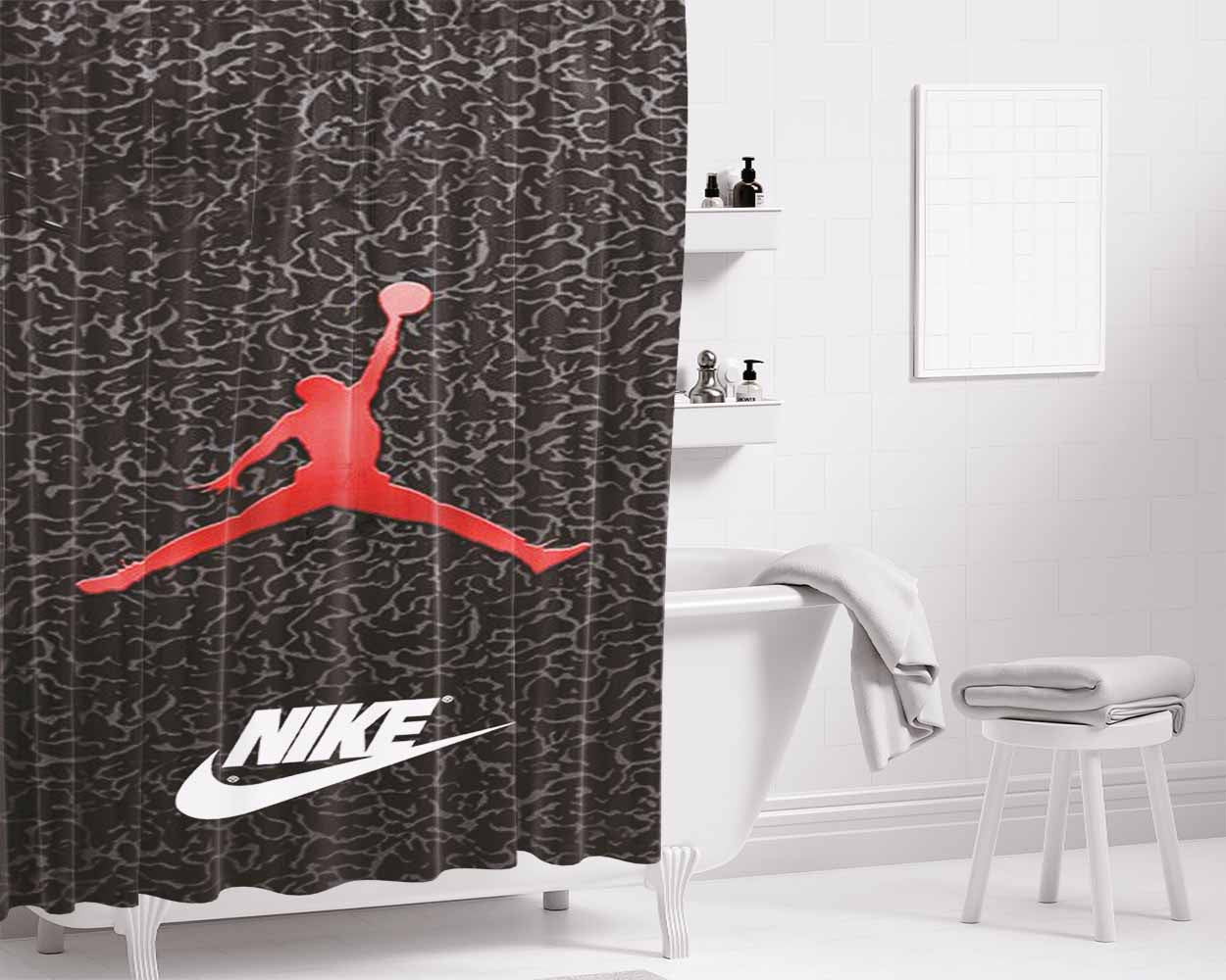 Air Jordan Elephant Bathroom Shower Curtain Fabric Waterproof | 66 X 72 Inch