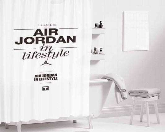 Air Jordan In Style Bathroom Shower Curtain Fabric Waterproof | 66 X 72 Inch