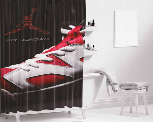 Air Jordan Shoes Logo Bathroom Shower Curtain Fabric Waterproof | 66 X 72 Inch
