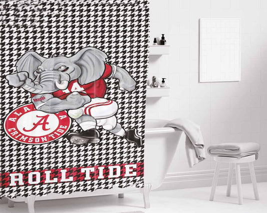 Alabama Crimson Roll Tide 2 Bathroom Shower Curtain Fabric Waterproof | 66 X 72 Inch