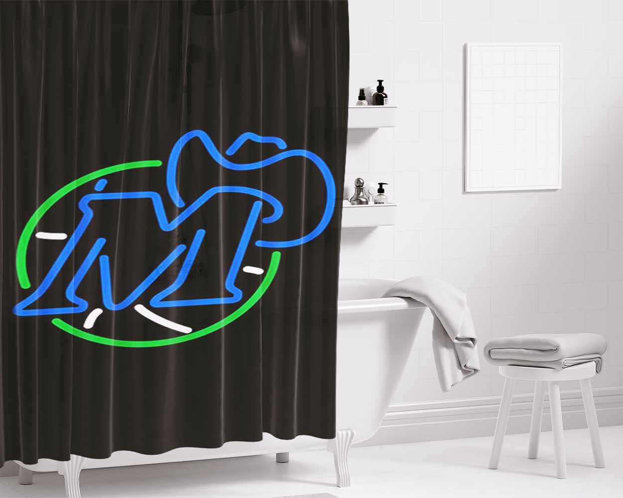 Alternate Dallas Mavericks Bathroom Shower Curtain Fabric Waterproof | 66 X 72 Inch