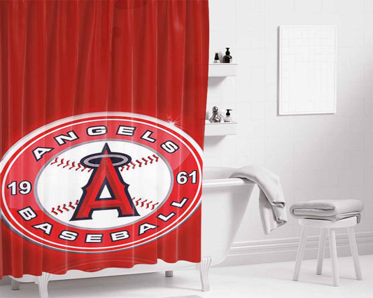 Angeles Basenball Anehim Bathroom Shower Curtain Fabric Waterproof | 66 X 72 Inch