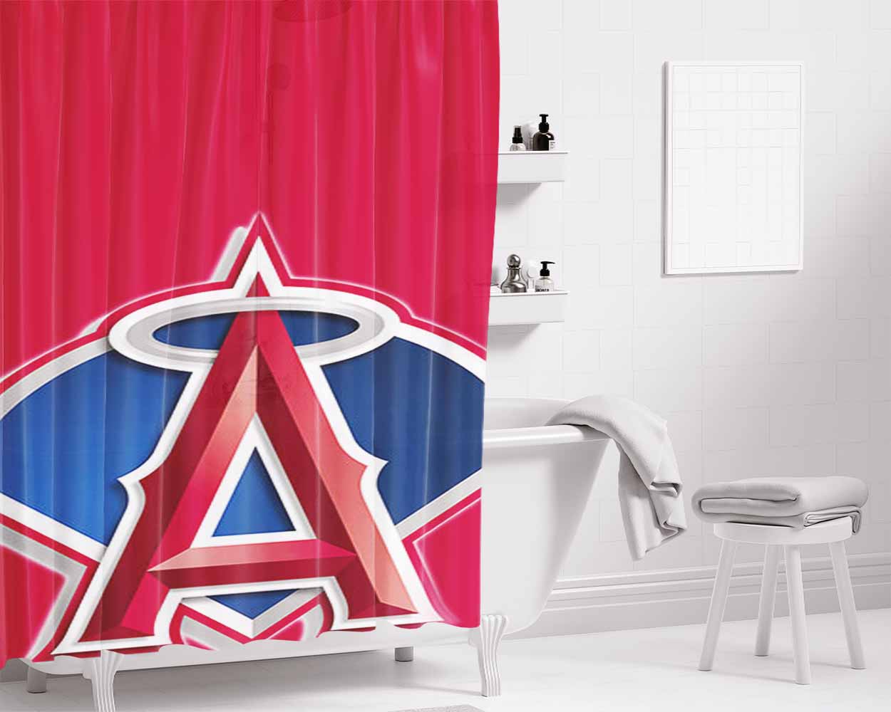 Angeles Bathroom Shower Curtain Fabric Waterproof | 66 X 72 Inch