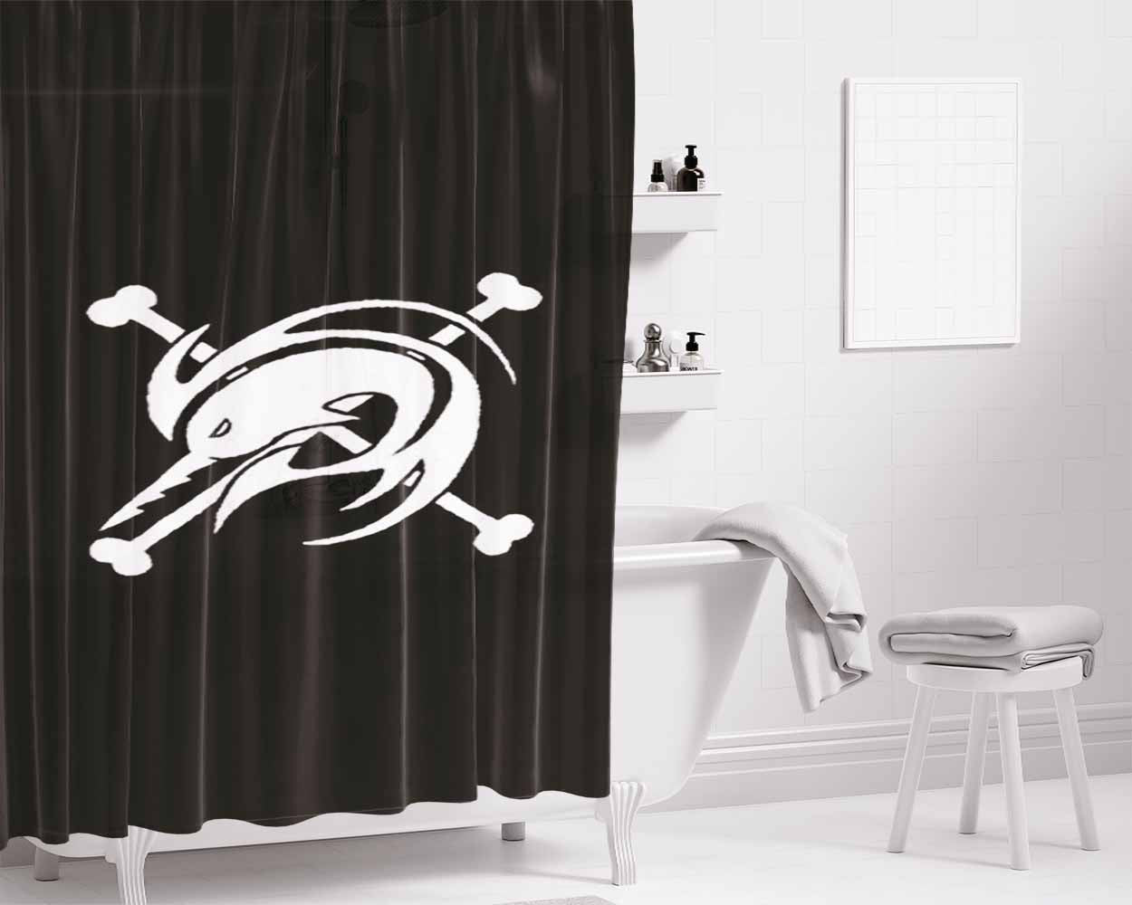 Arlong Pirates Baseball Bathroom Shower Curtain Fabric Waterproof | 66 X 72 Inch