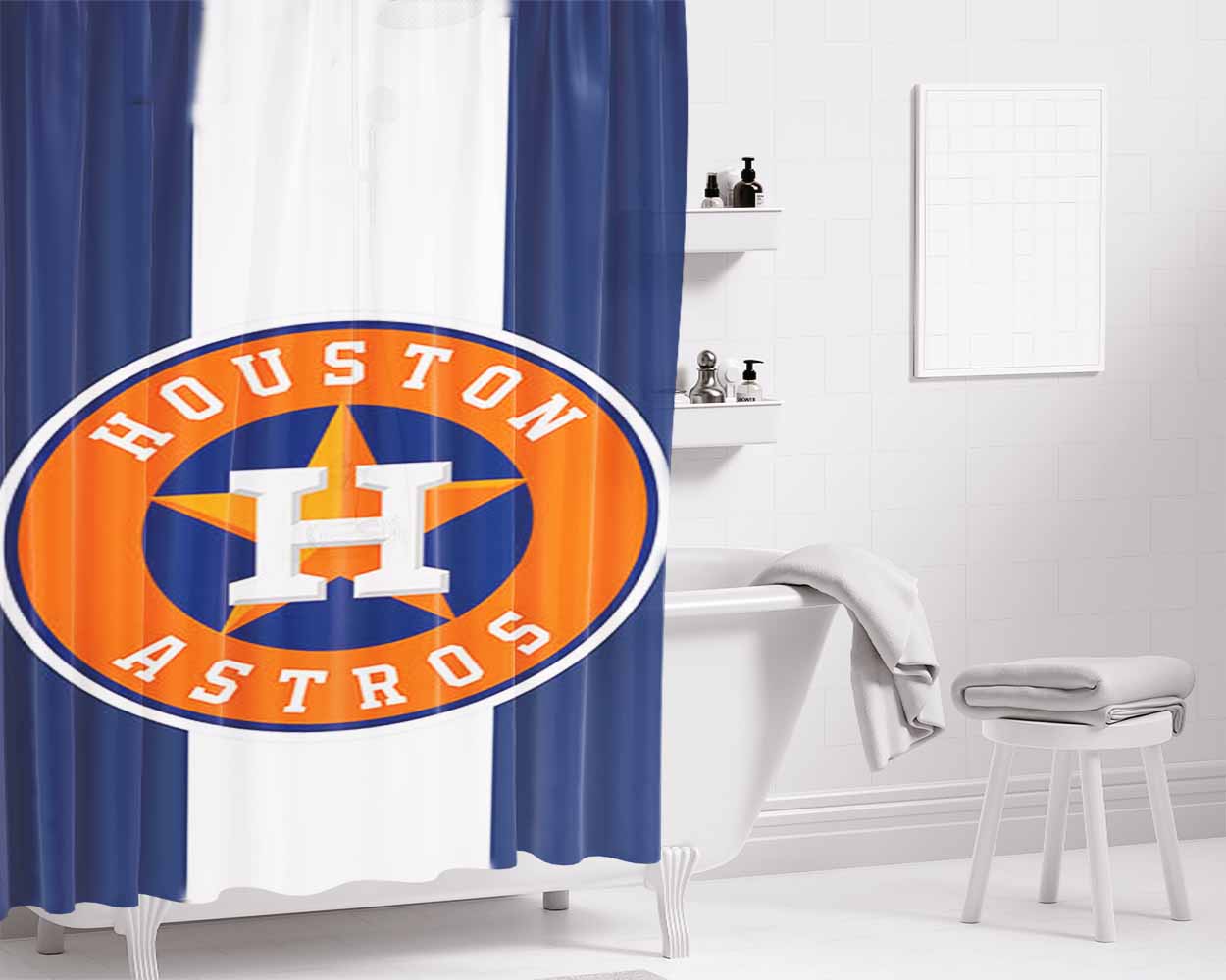 Astors Huston Bathroom Shower Curtain Fabric Waterproof | 66 X 72 Inch