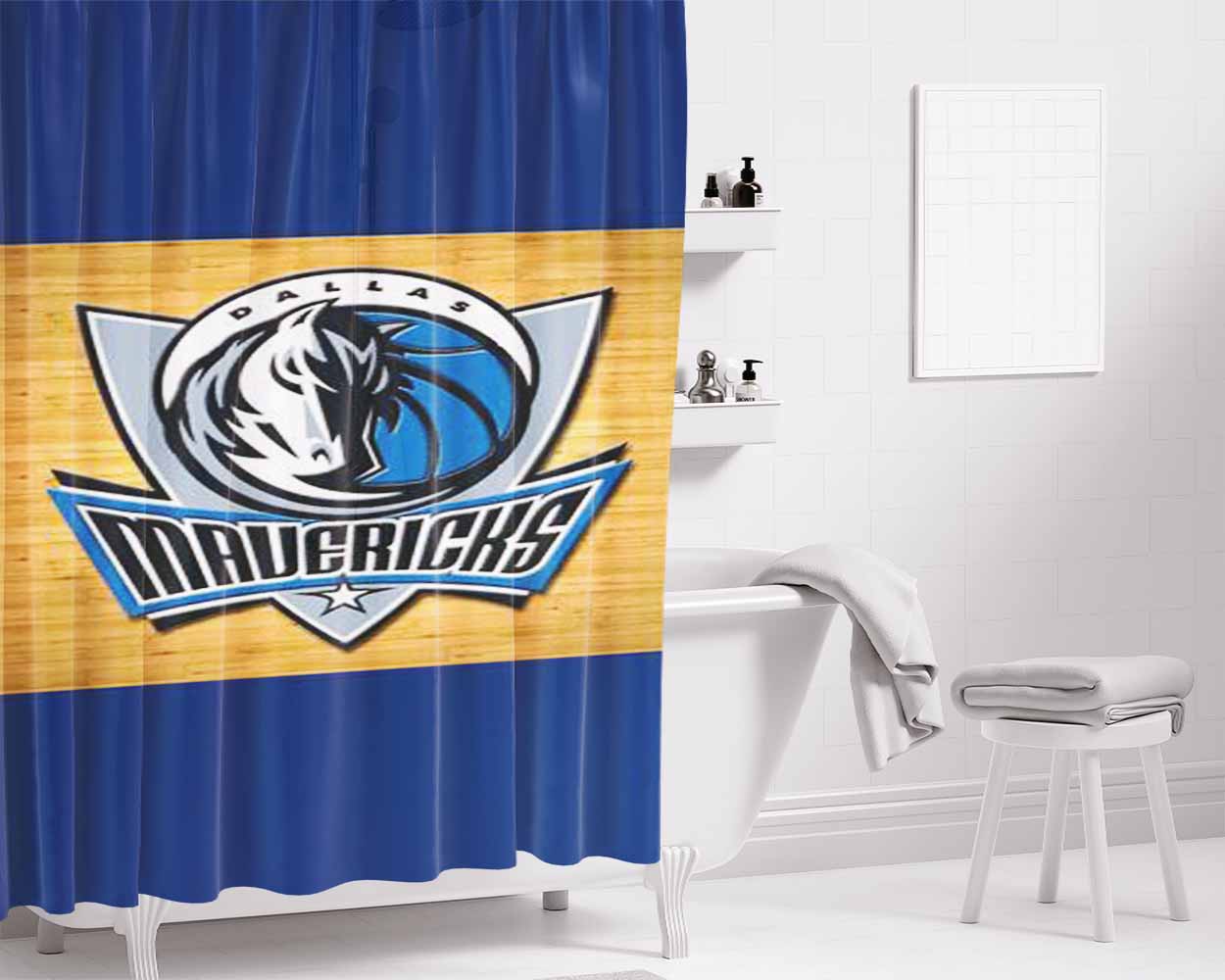 Balsavor Dallas Mavericks 14 Bathroom Shower Curtain Fabric Waterproof | 66 X 72 Inch