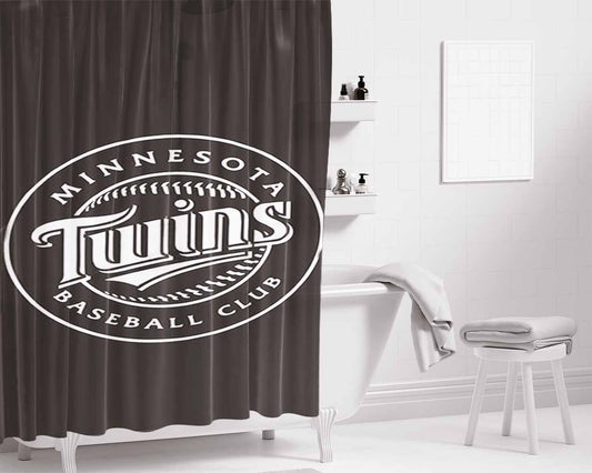 Baseball Club Minneshota Bathroom Shower Curtain Fabric Waterproof | 66 X 72 Inch