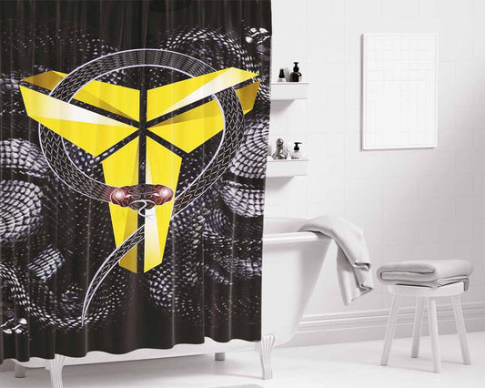 Black Mamba Kobe Bryan Bathroom Shower Curtain Fabric Waterproof | 66 X 72 Inch