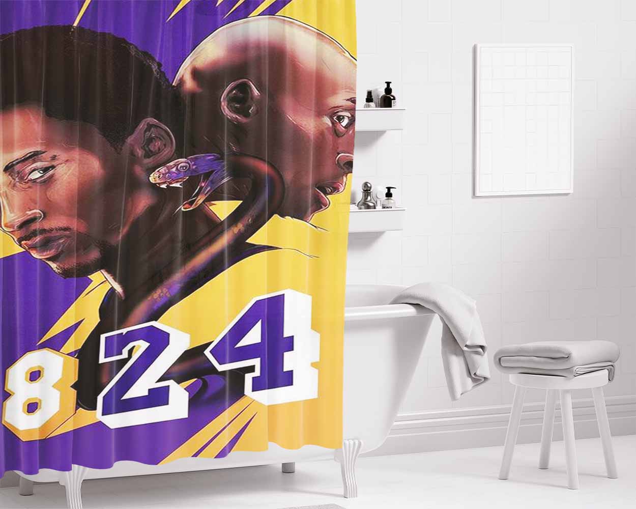 Black Mamba Legend Kobe B Bathroom Shower Curtain Fabric Waterproof | 66 X 72 Inch