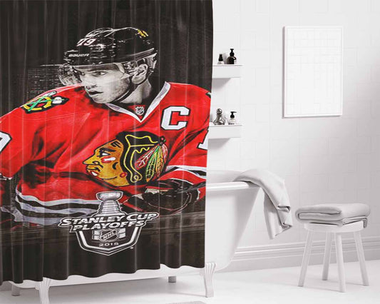 Blackhawks Wallpaper Bathroom Shower Curtain Fabric Waterproof | 66 X 72 Inch