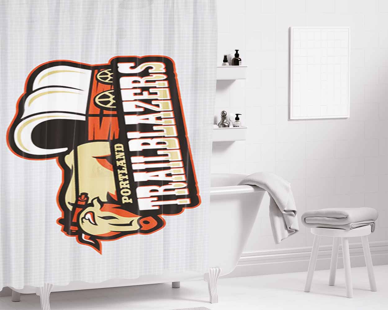 Blazers Primary Bathroom Shower Curtain Fabric Waterproof | 66 X 72 Inch