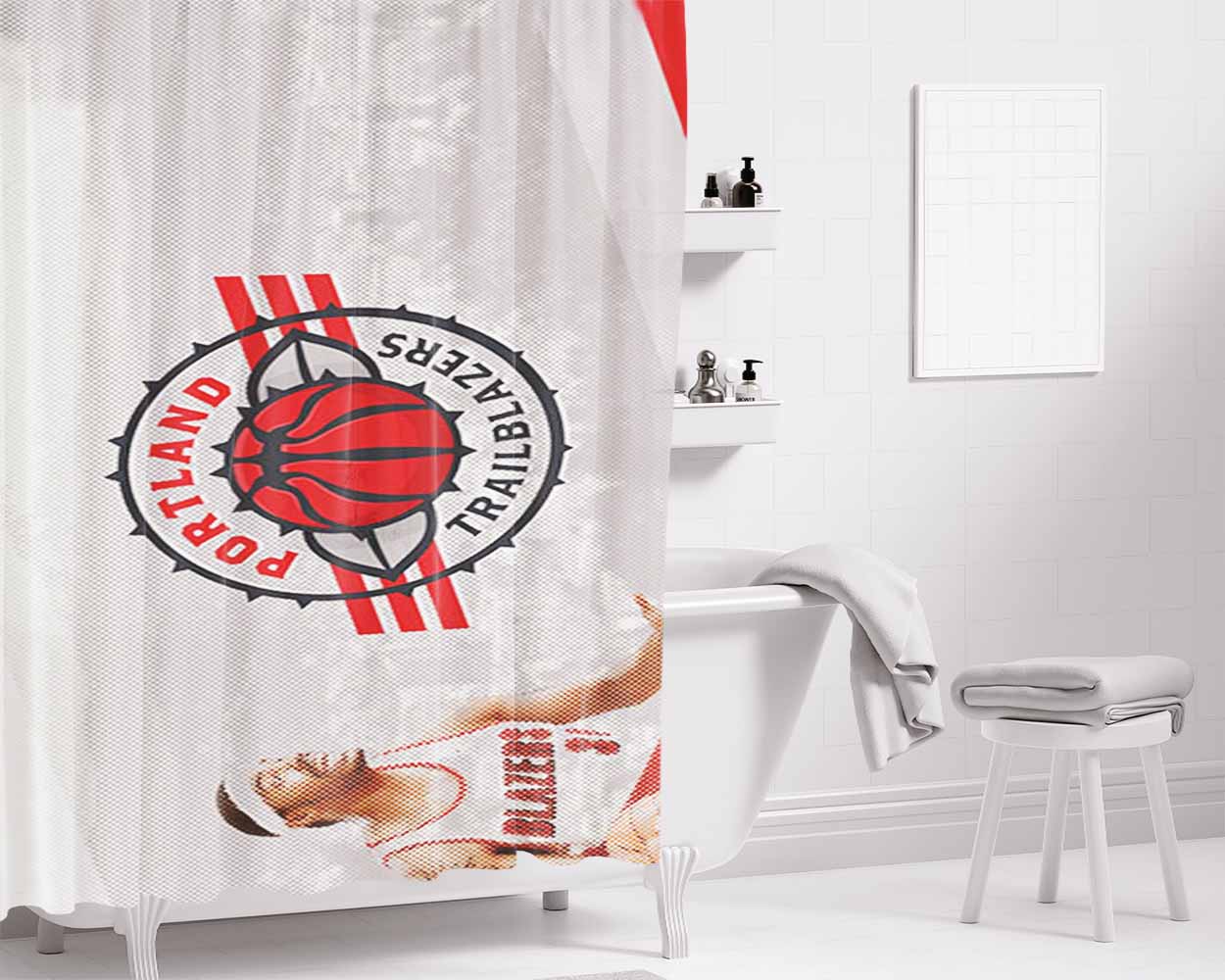 Blazers Bathroom Shower Curtain Fabric Waterproof | 66 X 72 Inch