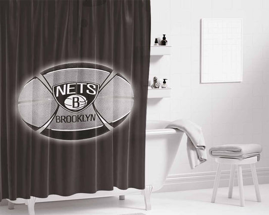 Brokliyn Nets Bathroom Shower Curtain Fabric Waterproof | 66 X 72 Inch