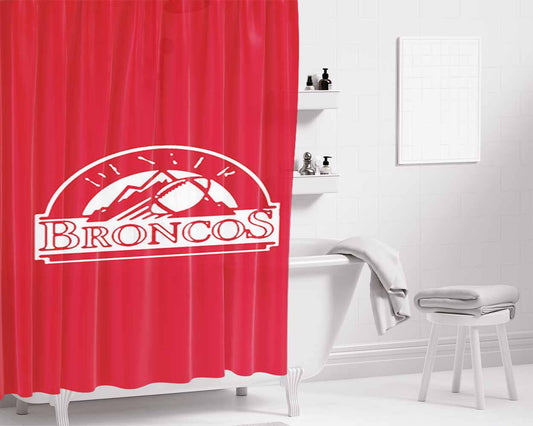 Broncos Denvar Bathroom Shower Curtain Fabric Waterproof | 66 X 72 Inch