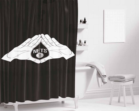 Brooklyn Nets Logo According To Jay Bathroom Shower Curtain Fabric Waterproof | 66 X 72 Inch