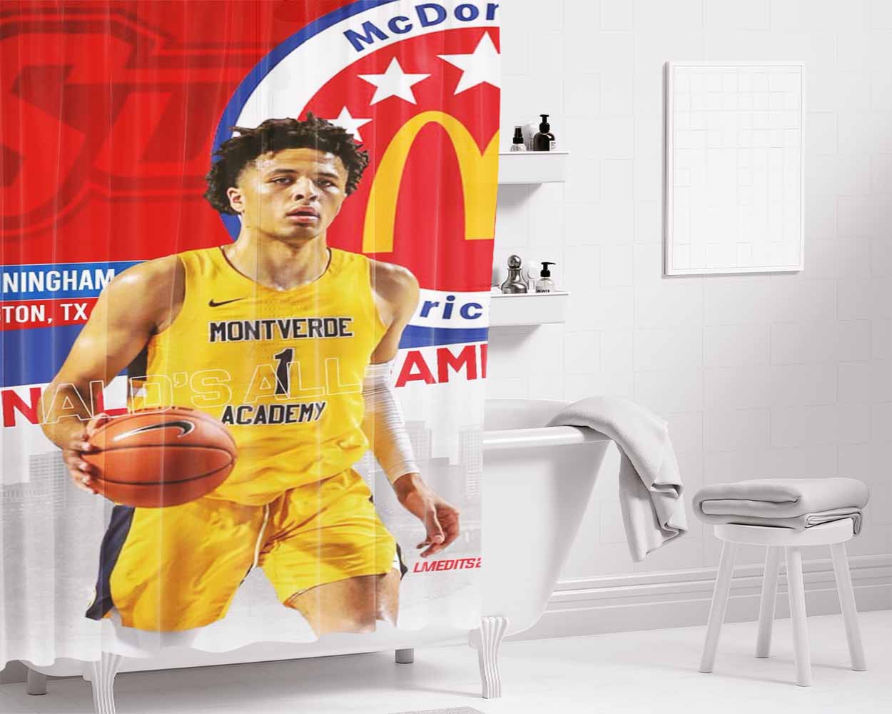 Cade Cunningham Basket Player Wallpapers Bathroom Shower Curtain Fabric Waterproof | 66 X 72 Inch