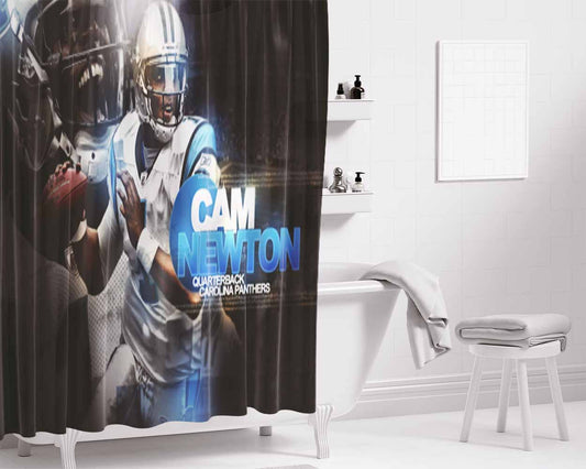 Cam Newton Carolina Panthers 2 Bathroom Shower Curtain Fabric Waterproof | 66 X 72 Inch