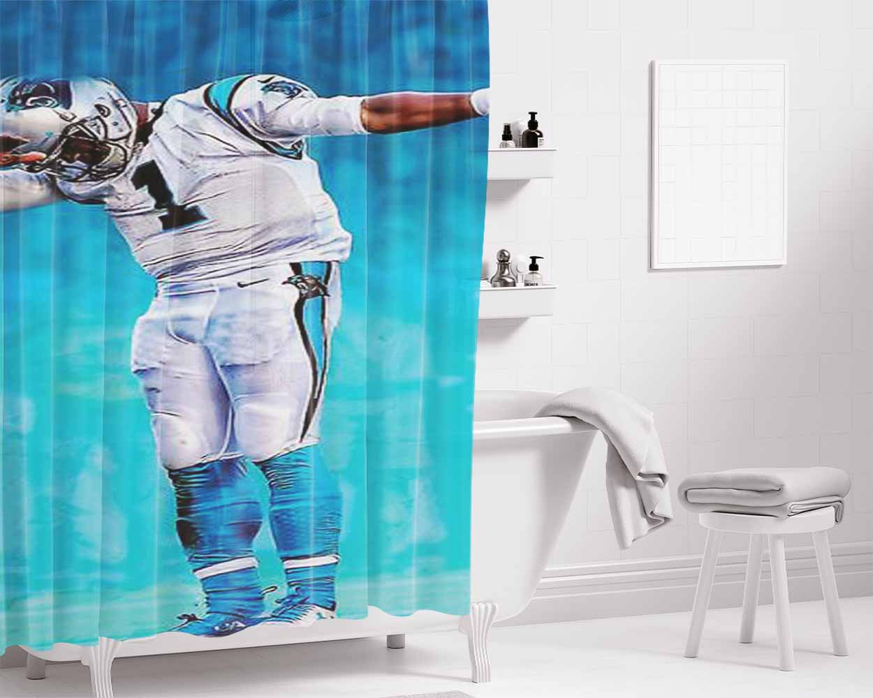 Cam Newton Dab Bathroom Shower Curtain Fabric Waterproof | 66 X 72 Inch