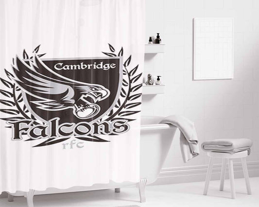 Cambridge Falcons Logo Bathroom Shower Curtain Fabric Waterproof | 66 X 72 Inch