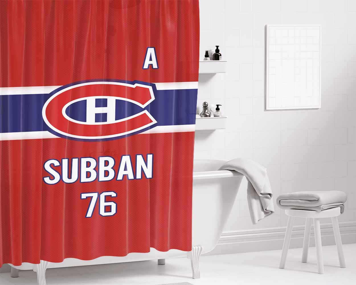 Canadiens Main Roster Bathroom Shower Curtain Fabric Waterproof | 66 X 72 Inch