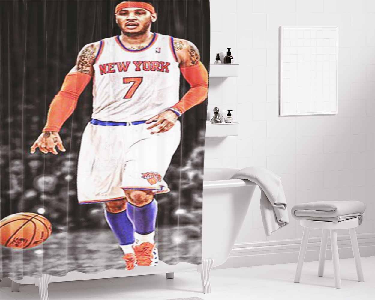 Carmelo Anthony Bathroom Shower Curtain Fabric Waterproof | 66 X 72 Inch