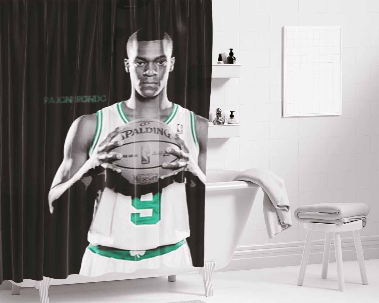 Celtics Rajon Rando Bathroom Shower Curtain Fabric Waterproof | 66 X 72 Inch