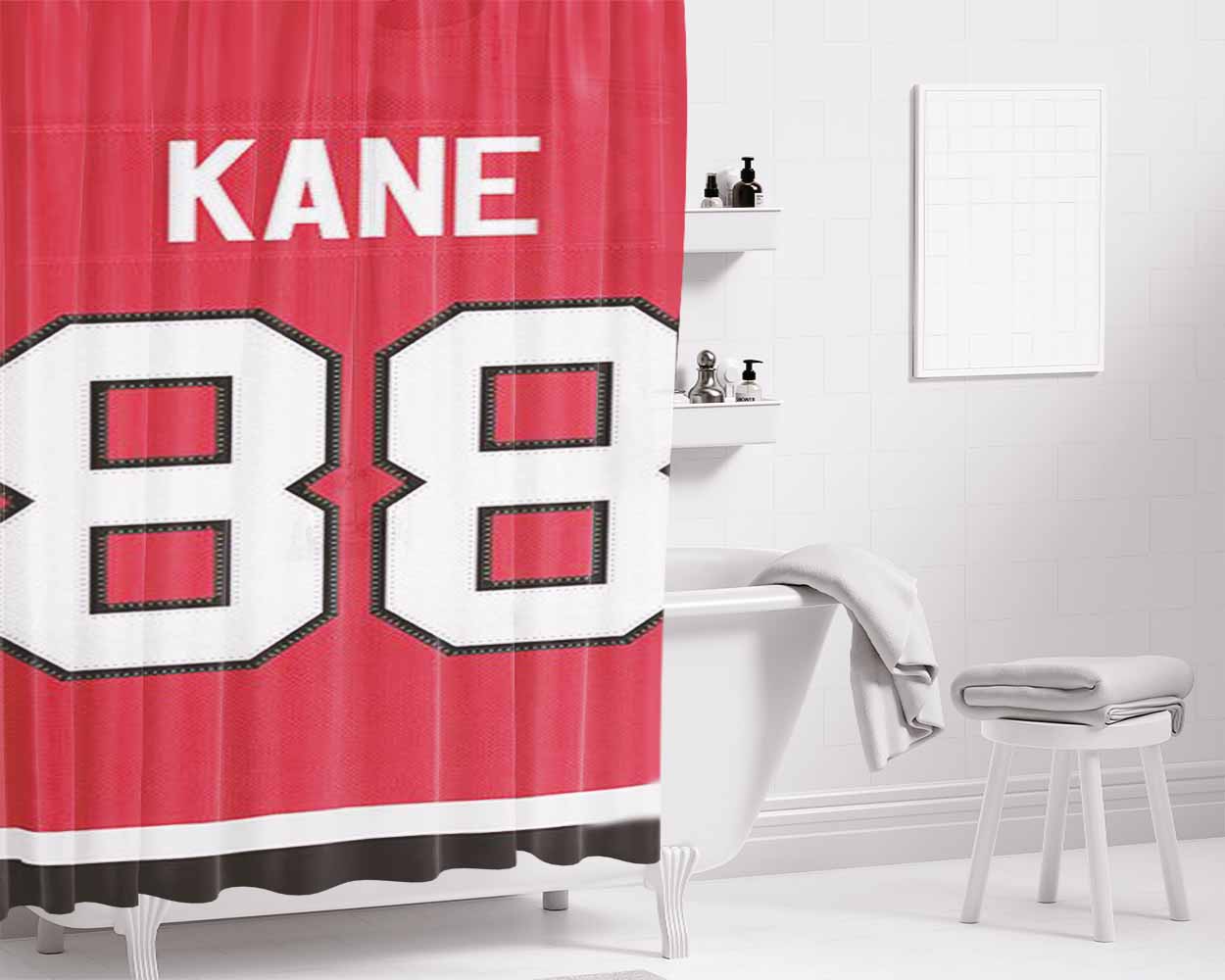 Chicago Blackhawks Jersey Bathroom Shower Curtain Fabric Waterproof | 66 X 72 Inch