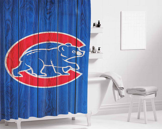 Chicago Cubs Home Baseball Bathroom Shower Curtain Fabric Waterproof | 66 X 72 Inch