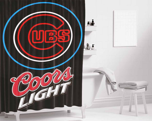 Chicago Cubs Light Bathroom Shower Curtain Fabric Waterproof | 66 X 72 Inch