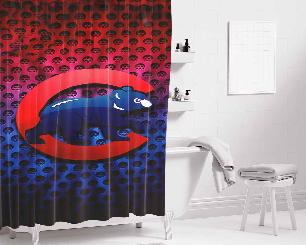 Chicago Cubs New Bathroom Shower Curtain Fabric Waterproof | 66 X 72 Inch