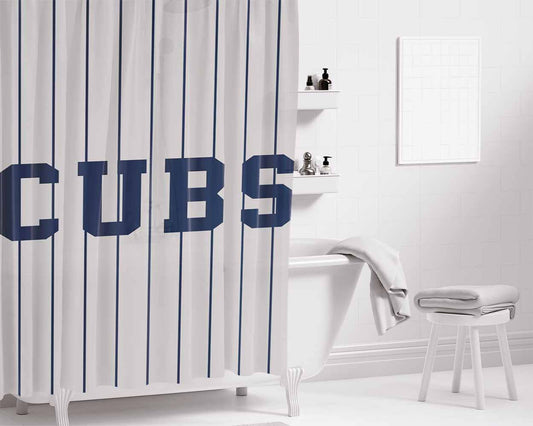 Chicago Cubs St Bathroom Shower Curtain Fabric Waterproof | 66 X 72 Inch