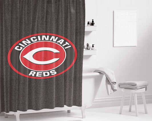 Cincinnati Reds Mug Bathroom Shower Curtain Fabric Waterproof | 66 X 72 Inch