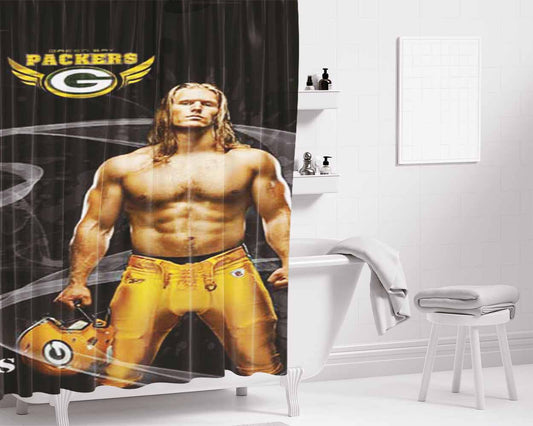 Clay Matthews Swirls Logo Bathroom Shower Curtain Fabric Waterproof | 66 X 72 Inch