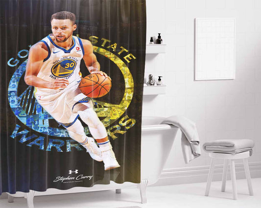 Curry Golden States Warrior 30 Bathroom Shower Curtain Fabric Waterproof | 66 X 72 Inch