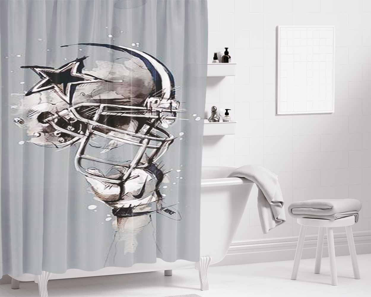 Dallas Cowboy Stuff Bathroom Shower Curtain Fabric Waterproof | 66 X 72 Inch